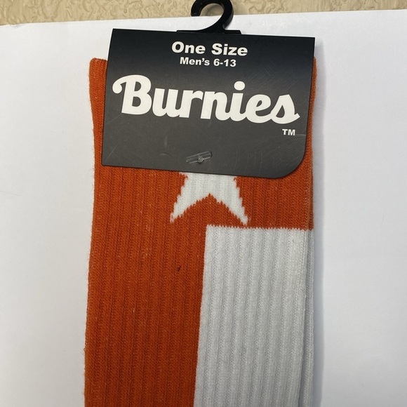 Burnies Mens Socks NWT Size 6-13 Orange with Star - Picture 2 of 6
